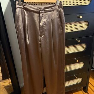 Brown Satin Pants